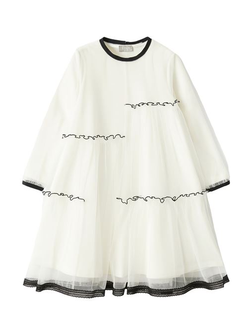 abito girocollo con tulle IL GUFO | VL546H00181009